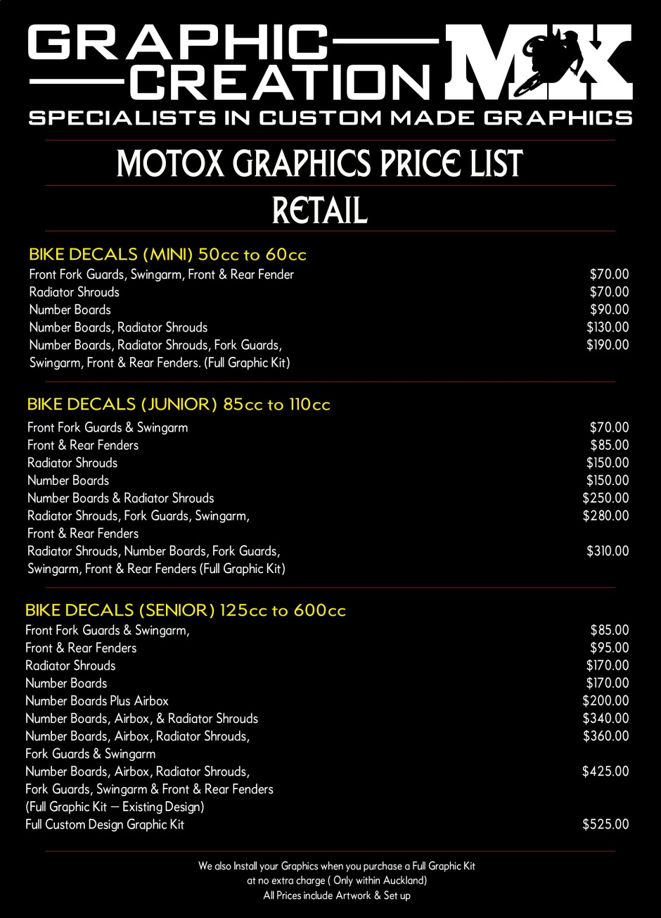 price list graphic design